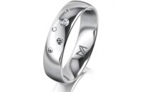 Ring Platin 950 5.0 mm poliert 5 Brillanten G vs Gesamt...
