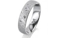 Ring Platin 950 5.0 mm kreismatt 5 Brillanten G vs Gesamt...