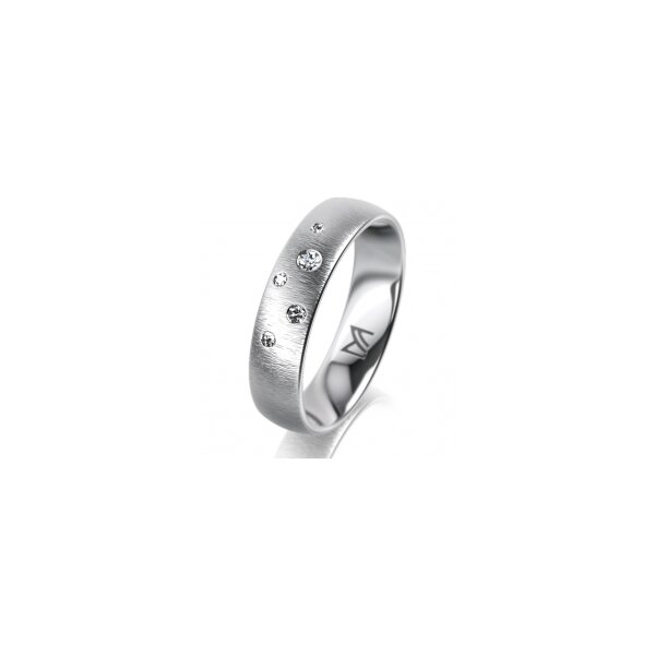 Ring Platin 950 5.0 mm sandmatt 5 Brillanten G vs Gesamt 0,055ct
