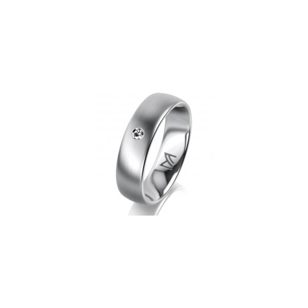 Ring Platin 950 5.5 mm l&auml;ngsmatt 1 Brillant G vs 0,025ct