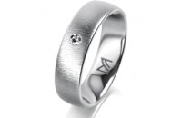 Ring Platin 950 5.5 mm sandmatt 1 Brillant G vs 0,025ct