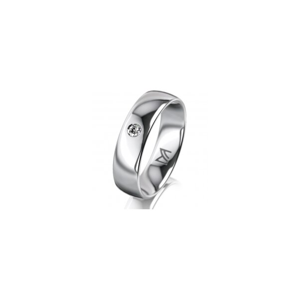 Ring Platin 950 5.5 mm poliert 1 Brillant G vs 0,050ct