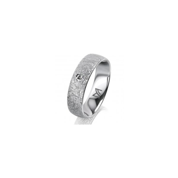 Ring Platin 950 5.5 mm kristallmatt 1 Brillant G vs 0,050ct