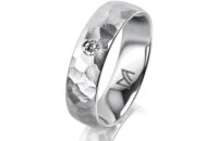 Ring Platin 950 5.5 mm diamantmatt 1 Brillant G vs 0,050ct