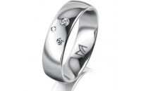 Ring Platin 950 5.5 mm poliert 3 Brillanten G vs Gesamt...
