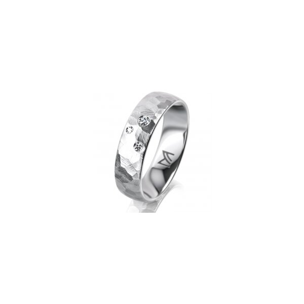 Ring Platin 950 5.5 mm diamantmatt 3 Brillanten G vs Gesamt 0,050ct