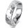 Ring Platin 950 5.5 mm diamantmatt 3 Brillanten G vs Gesamt 0,050ct