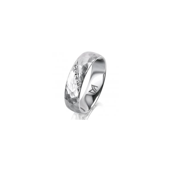 Ring Platin 950 5.5 mm diamantmatt 5 Brillanten G vs Gesamt 0,045ct