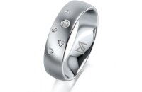 Ring Platin 950 5.5 mm l&auml;ngsmatt 5 Brillanten G vs...
