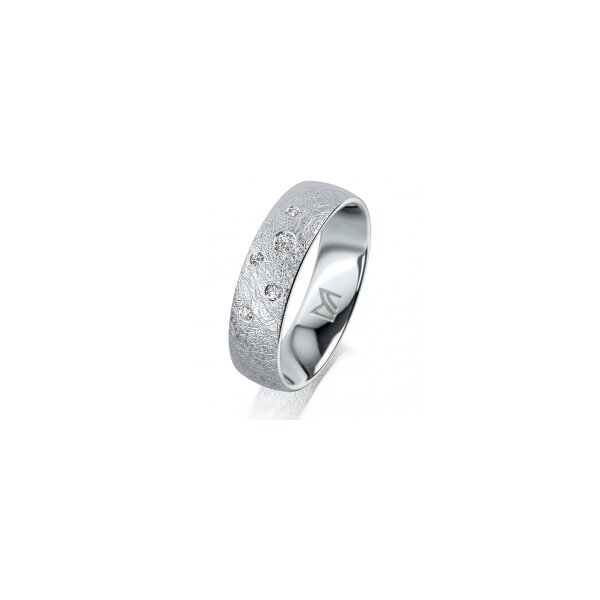 Ring Platin 950 5.5 mm kreismatt 5 Brillanten G vs Gesamt 0,065ct