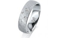 Ring Platin 950 5.5 mm kreismatt 5 Brillanten G vs Gesamt...