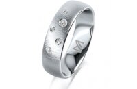 Ring Platin 950 5.5 mm sandmatt 5 Brillanten G vs Gesamt...
