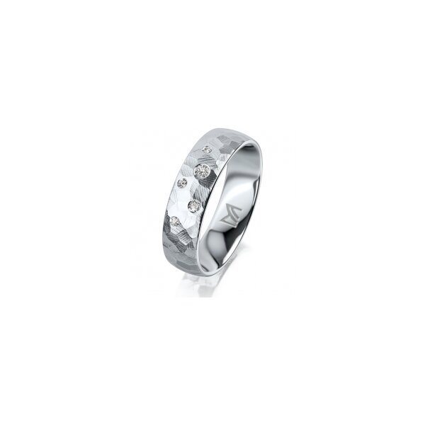 Ring Platin 950 5.5 mm diamantmatt 5 Brillanten G vs Gesamt 0,065ct