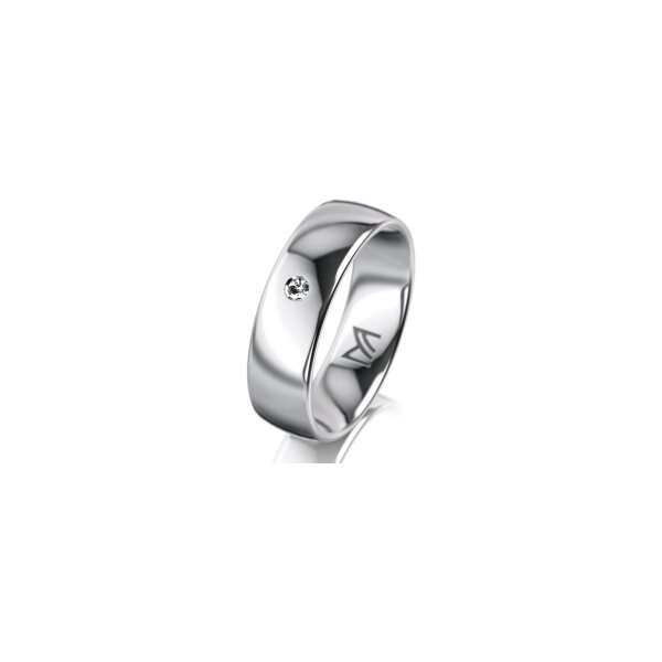 Ring Platin 950 6.0 mm poliert 1 Brillant G vs 0,025ct