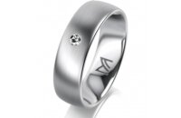 Ring Platin 950 6.0 mm l&auml;ngsmatt 1 Brillant G vs...