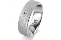 Ring Platin 950 6.0 mm kreismatt 1 Brillant G vs 0,025ct