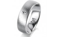 Ring Platin 950 6.0 mm sandmatt 1 Brillant G vs 0,025ct