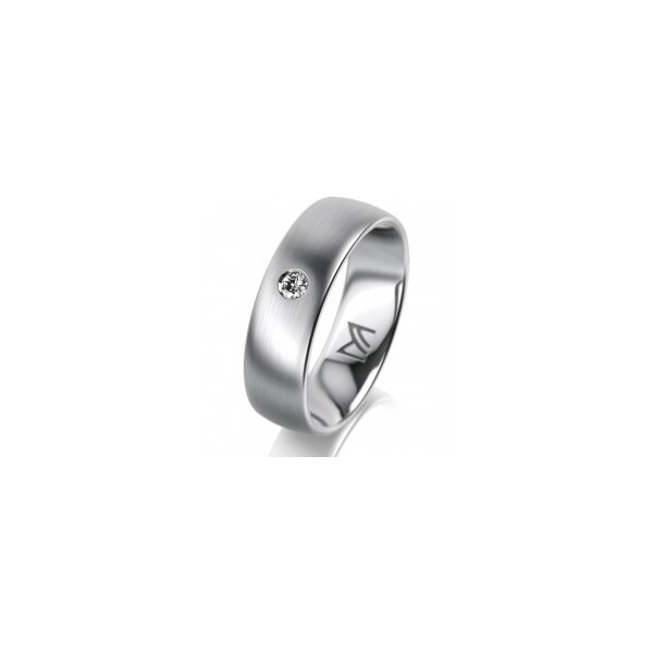 Ring Platin 950 6.0 mm l&auml;ngsmatt 1 Brillant G vs 0,050ct