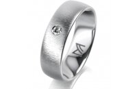 Ring Platin 950 6.0 mm sandmatt 1 Brillant G vs 0,050ct