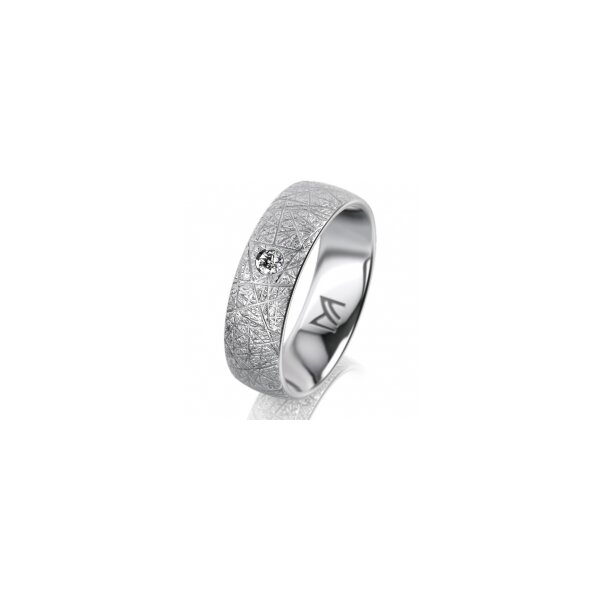 Ring Platin 950 6.0 mm kristallmatt 1 Brillant G vs 0,050ct
