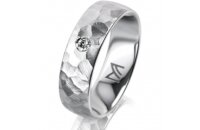 Ring Platin 950 6.0 mm diamantmatt 1 Brillant G vs 0,050ct