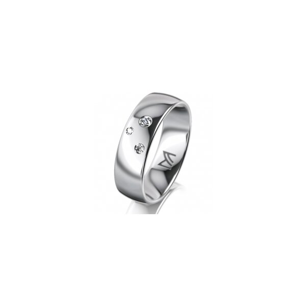 Ring Platin 950 6.0 mm poliert 3 Brillanten G vs Gesamt 0,060ct