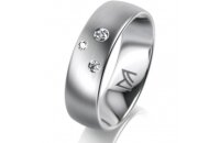 Ring Platin 950 6.0 mm l&auml;ngsmatt 3 Brillanten G vs...