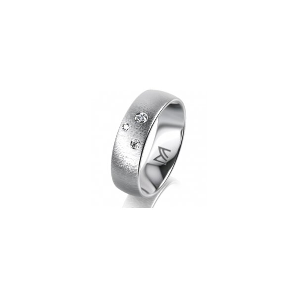 Ring Platin 950 6.0 mm sandmatt 3 Brillanten G vs Gesamt 0,060ct
