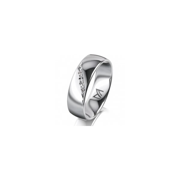 Ring Platin 950 6.0 mm poliert 5 Brillanten G vs Gesamt 0,065ct