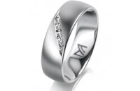Ring Platin 950 6.0 mm l&auml;ngsmatt 5 Brillanten G vs...