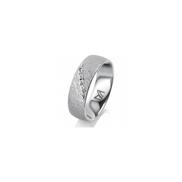 Ring Platin 950 6.0 mm kreismatt 5 Brillanten G vs Gesamt 0,065ct