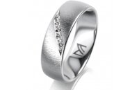 Ring Platin 950 6.0 mm sandmatt 5 Brillanten G vs Gesamt...