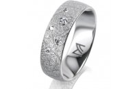 Ring Platin 950 6.0 mm kristallmatt 5 Brillanten G vs...