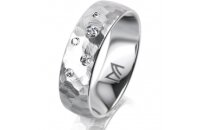 Ring Platin 950 6.0 mm diamantmatt 5 Brillanten G vs...