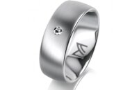 Ring Platin 950 7.0 mm l&auml;ngsmatt 1 Brillant G vs...