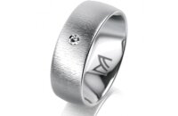 Ring Platin 950 7.0 mm sandmatt 1 Brillant G vs 0,025ct