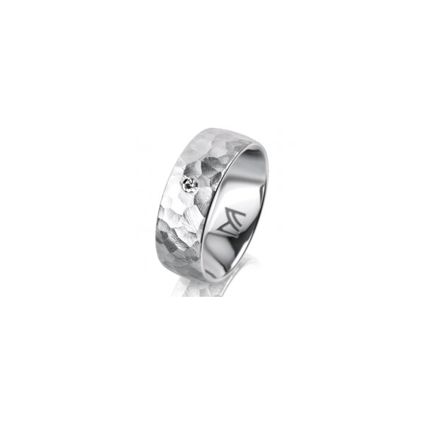 Ring Platin 950 7.0 mm diamantmatt 1 Brillant G vs 0,025ct