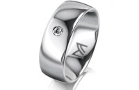 Ring Platin 950 7.0 mm poliert 1 Brillant G vs 0,050ct