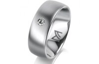 Ring Platin 950 7.0 mm l&auml;ngsmatt 1 Brillant G vs...