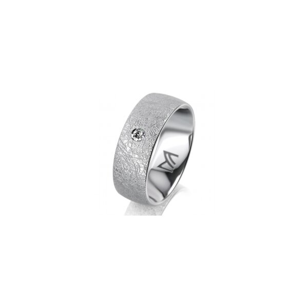 Ring Platin 950 7.0 mm kreismatt 1 Brillant G vs 0,050ct