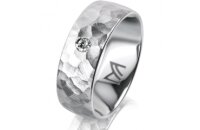 Ring Platin 950 7.0 mm diamantmatt 1 Brillant G vs 0,050ct