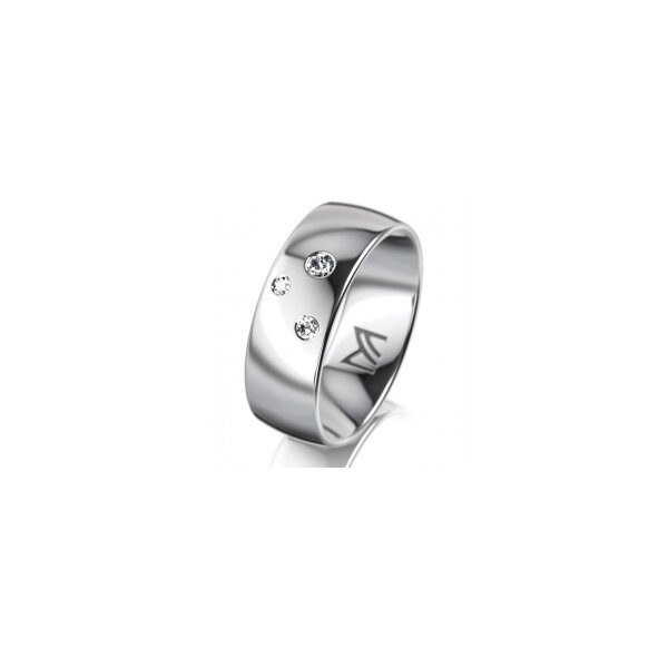 Ring Platin 950 7.0 mm poliert 3 Brillanten G vs Gesamt 0,070ct