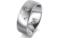 Ring Platin 950 7.0 mm l&auml;ngsmatt 3 Brillanten G vs...