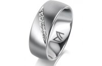 Ring Platin 950 7.0 mm l&auml;ngsmatt 6 Brillanten G vs...