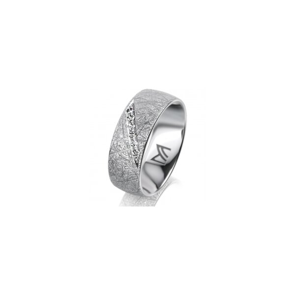 Ring Platin 950 7.0 mm kristallmatt 6 Brillanten G vs Gesamt 0,080ct