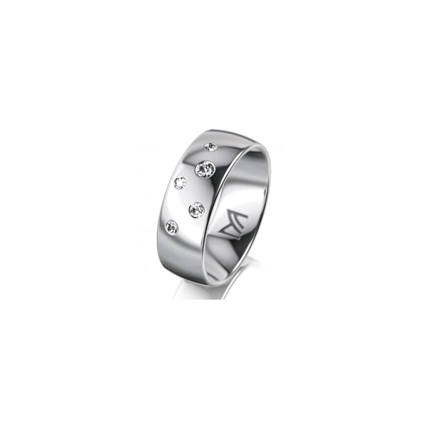 Ring Platin 950 7.0 mm poliert 5 Brillanten G vs Gesamt 0,095ct