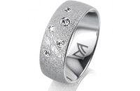 Ring Platin 950 7.0 mm kreismatt 5 Brillanten G vs Gesamt...