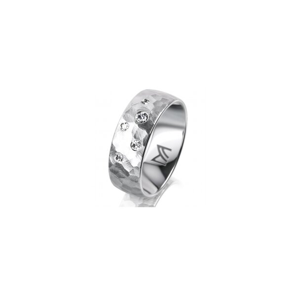 Ring Platin 950 7.0 mm diamantmatt 5 Brillanten G vs Gesamt 0,095ct