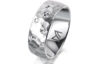 Ring Platin 950 7.0 mm diamantmatt 5 Brillanten G vs...