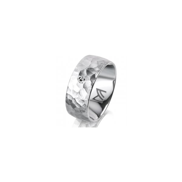 Ring Platin 950 8.0 mm diamantmatt 1 Brillant G vs 0,025ct